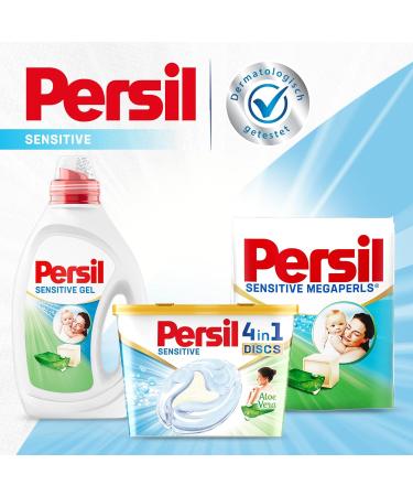 Persil Sensitive 4in1 Discs - Full Detergent 96 WL (6 x 16 Wash Loads) | Allergy-Friendly & Baby Safe with Aloe Vera | Effective from 20 C to 95 C | 400g (6 Pack) - Buy Online on SooperMarket.com