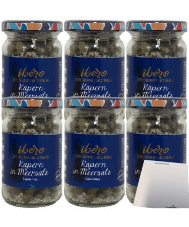 Ibero Capers in Sea Salt Capucines 6-pack (6x75g jar) + usy block
