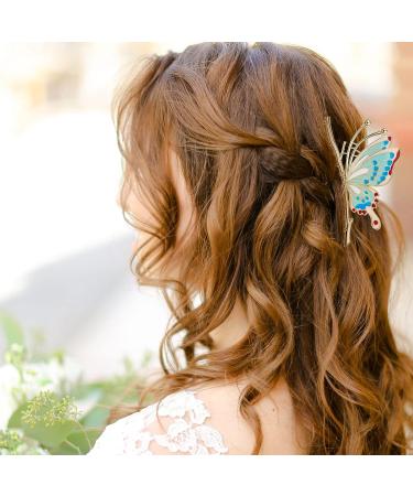 4-Pc Set 4.3 Inch Butterfly Hair Claw Clips - Sparkly Non-Slip Metal Hairpins for Women & Girls - Buy Online on SooperMarket.com