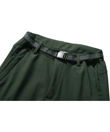 OTU Men's Waterproof Hiking Pants | Fleece Lined Soft Shell | Winter Ski Pants - Army Green - Size Large - Buy Online on SooperMarket.com
