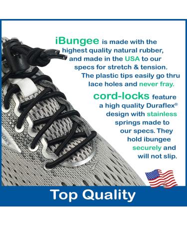 iBungee Laces: 34-inch Black Elastic No Tie Shoelaces (Made in the USA) - Buy Online on SooperMarket.com