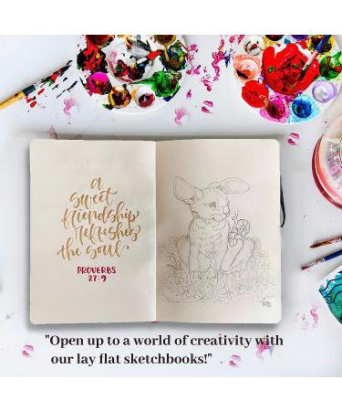 Leda Art Supply A5 Sketchbook - Lay Flat Softcover Sketch Book for Kids/Adults - 160 Pages - Ideal for Ink, Watercolor, Pen, Pencils - Medium Size - Buy Online on SooperMarket.com
