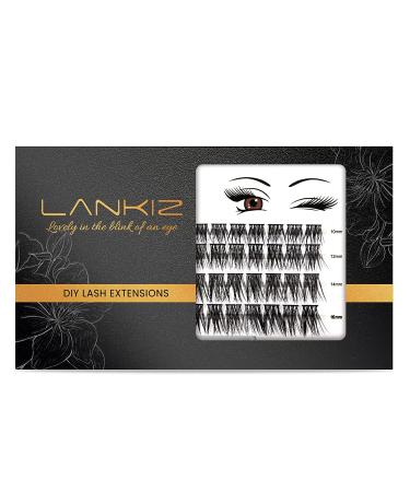 LANKIZ 48 Pcs DIY Eyelash Extension Kit - Soft & Lightweight Individual Lash Extensions 10-16mm Mix - Wide Band Cluster Lashes for Home Use - Buy Online on SooperMarket.com