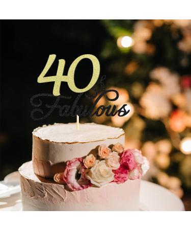 Sumerk Glitter 40 & Fabulous Cake Topper 40th Birthday Cake Picks 40th Anniversary Cake Topper Party Decorations Supplies - Buy Online on SooperMarket.com