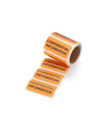 Carstens Medical Stickers  Confidential Information Alert and Instruction Labels for Medical Charts Orange and Black Roll of 100 Patient Chart Labels W1.5 x H.75