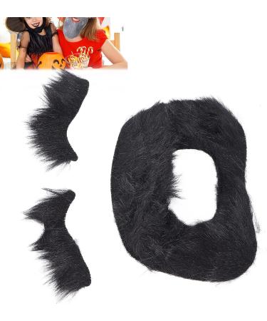 Fake Mustache and Fake Eyebrows Kit Self Adhesive Beard Eyebrow Stickers Fancy Costume Fake Beard for Masquerad Costume Party - Buy Online on SooperMarket.com