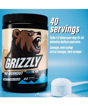 GRIZZLY PRE-WORKOUT ARCTIC ICE Strength Power Focus Caffeine Citrulline Beta-Alanine Arctic Ice 340 g (Pack of 1) - Buy Online on SooperMarket.com