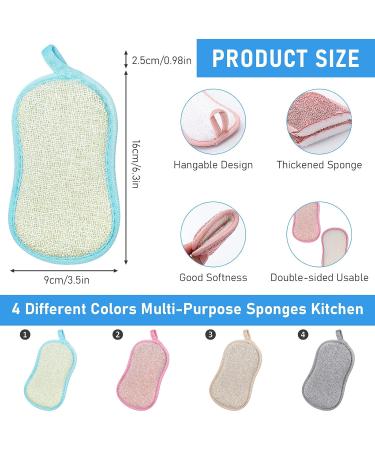 KisSealed 20 Pcs Scrub Sponge Pads Durable Dishes Cleaning Sponges for Kitchen Reusable Washing Up Cleaner Multiple Uses Scouring Power Scrubs for Dishwasher Sink Bathroom Counter Stove - Buy Online on SooperMarket.com
