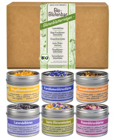 Direct & Friendly |6 Series Bio Flower GiftColorful organic petals and colorful flower mixture |6 pieces for cooking and baking enthusiasts 6 pieces (1 pack)