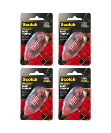 Scotch 3M Scotch Double Sided Adhesive Roller 7 mm x 8 m Red 4 Pack
