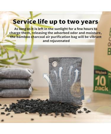 Buy Bamboo Charcoal Air Purification Bag - 10 100g Activated Carbon Deodorizer for Home Car Closet & Bathroom | Best Air Purifier & Fume Absorber for Pet Odors - Buy Online on SooperMarket.com
