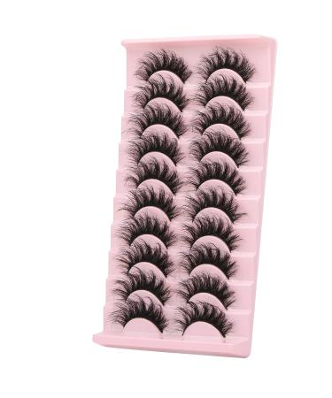 False Eyelashes - 10 Pairs Faux Mink Fluffy 3D Effect Natural Styles - Buy Online on SooperMarket.com