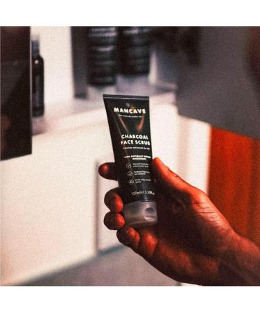 ManCave Charcoal Face Scrub 100ml - Exfoliate & Smooth Skin, Vegan & Cruelty Free, Dermatologically Tested - Made in England - Buy Online on SooperMarket.com