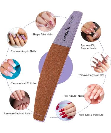 Canvalite 12pk Professional Nail Files for Gel Nails - Double-Sided 100/180 Grit Washable & Reusable Nail Buffer Block - Ideal for Salon & Home Use - Buy Online on SooperMarket.com