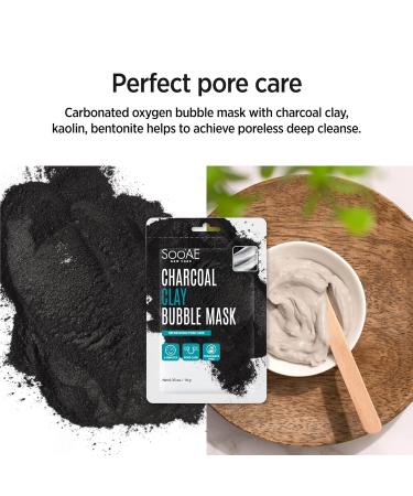 SOOAE Charcoal Clay Bubble Mask - 12 Pack | Carbonated Blackhead Care & Oily Skin Detox | Kaolin Bentonite & Activated Charcoal | Korean Skincare Solution - Buy Online on SooperMarket.com