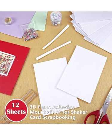 12 Sheets Double Sided Adhesive Foam for Shaker Cards & Scrapbooking - 3D White Foam Sheets (7.9 x 5.9 Inch) - Buy Online on SooperMarket.com