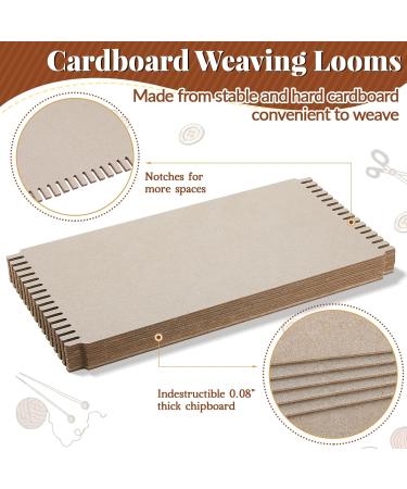 Pajean 24 Pack Cardboard Weaving Looms for Kids - Beginner's Wide Notch Weaving Boards for Knitting, Sewing, Crochet - 6-1/2 x 13 Inch - Buy Online on SooperMarket.com