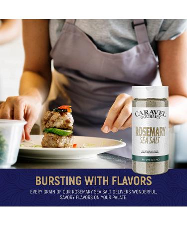Caravel Gourmet Rosemary Sea Salt Shaker - All Natural 6 Ounce Gourmet Sea Salt - Buy Online on SooperMarket.com