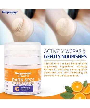 Neoprosone 20% Vitamin C Dark Spot Corrector Cream Brightening Gel with Hyaluronic Acid & Vitamin E | 1 Fl oz (30ml) International Shipping Available - Buy Online on SooperMarket.com