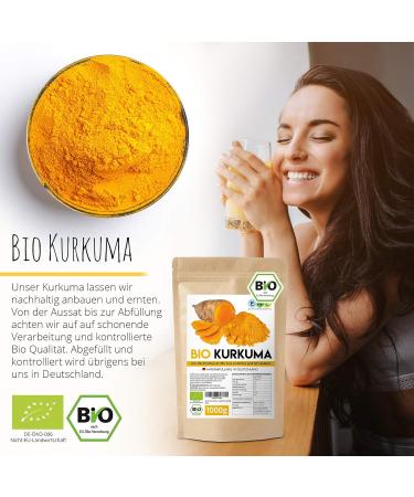 Organic Turmeric Powder 1kg - Certified Bio Controlled Cultivation Premium Curcuma Powder in Germany - Buy Online on SooperMarket.com