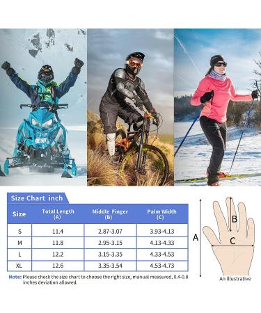 Miushion Winter Ski Mittens - Warm Unisex Snow Gloves with 3M Thinsulate for Skiing & Snowboarding - Black, Small - Buy Online on SooperMarket.com