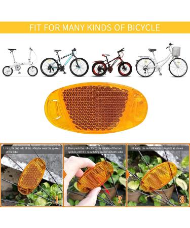 Vicduekg 12-Piece Bike Reflector Set - Front & Spoke Cat Eye Reflectors for MTB & Kids | Enhanced Safety in Yellow - Buy Online on SooperMarket.com