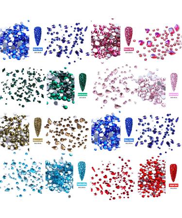 JERCLITY 8 Boxes Nail Rhinestones for Nails - Multi-Colored Gems for DIY Crafts & Jewelry - Buy Online on SooperMarket.com