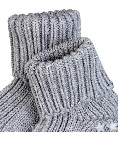 FALKE Unisex Baby Catspads Cotton Slipper Socks 0-6 Months - Grey - Soft Blue White - Silicone Nubs for Improved Grip - 1 Pair - Buy Online on SooperMarket.com