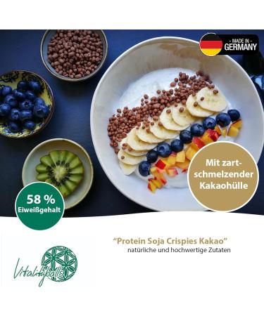 Vitalityballs 2-Pack 500g - 60% Protein Soy Crispies (Nature & Cocoa) - No Sugar Additives - Ideal Topping for Muesli & Salads - Buy Online on SooperMarket.com