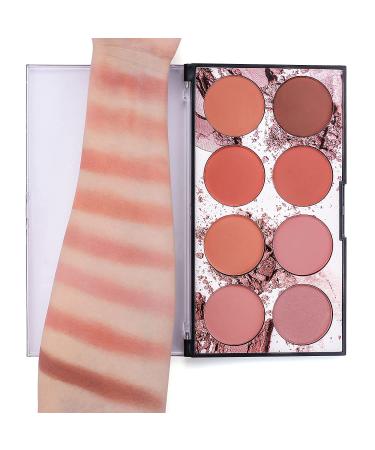 CCbeauty 8 Color Matte Blush Palette for Long Lasting Natural Glow | Professional Face Blushes and Highlight Palette - Ideal Valentine's Day Gift for Her - Buy Online on SooperMarket.com