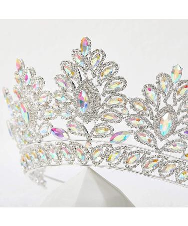 SWEETV Vintage Baroque Wedding Tiara for Bride | Jeweled Queen Crown - Ideal for Birthday, Quinceanera, Prom - Multicolored - Buy Online on SooperMarket.com