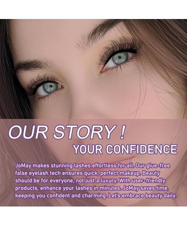 JoMay Self Adhesive Eyelashes - 48 PCS D Curl Glueless Lash Clusters | No Glue Needed Pre-Glued Eyelashes Set X01 (10-16 Mixed - Buy Online on SooperMarket.com