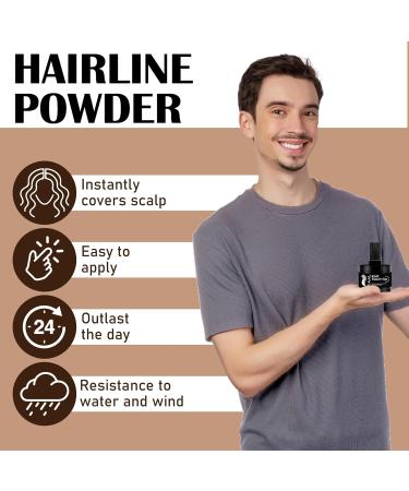 KAAL Hairline Powder - Conceal Hair Loss & Thinning Hair | Touch Up Powder for Hair Toppers Eyebrows & Beards (Dark Brown) - Shop Internationally - Buy Online on SooperMarket.com