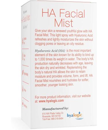 Hyaluronic Acid Facial Mist - Hydrating Moisturizer Makeup Setting Spray & Primer - 2 oz | Hyalogic Episilk - Buy Online on SooperMarket.com