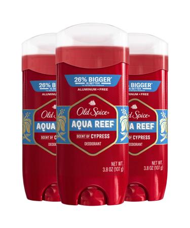 Old Spice Red Collection Deodorant for Men Aqua Reef Scent 3.8 oz (Pack of 3)