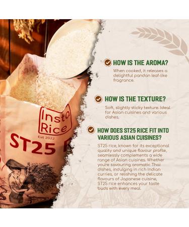 Insta Rice Premium ST25 Rice Fragrant Rice Sticky Rice from Vietnam - Versatile Use Aromatic Rice 10 kg - Buy Online on SooperMarket.com