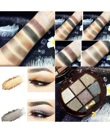 UIFCB Glitter Eyeshadow Palette - 6 Color Sparkle Shimmer Eye Shadow Makeup Set - Buy Online on SooperMarket.com