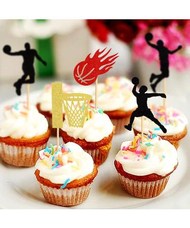 24 Basketball Theme Cupcake Picks - Sports Party Decorations & Accessories for Kids' Birthday Cakes - Buy Online on SooperMarket.com
