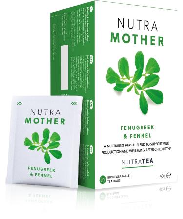 NUTRAMOTHER - Breastfeeding Tea | Lactation Tea | Nursing Tea - New Mum Essentials - Includes Fenugreek Fennel and Raspberry Leaf - 20 Enveloped Tea Bags - by Nutra Tea - Herbal Tea 20 Count (Pack of 1)
