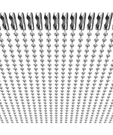 50-Pack Dog Tag Chain Ball Chain Necklace Bulk, Beaded Necklace Chains for Jewelry Making DIY Crafts, Military Blank Dog Tag Necklace for Men, Silver Nickel Plated Metal 24" Long 2.4mm Ball Bead Chain