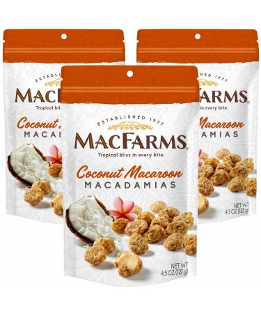 MacFarms Coconut Macaroon Macadamia Nuts - 4.5 Oz (Pack of 3) Coconut Macaroon 4.5 oz (Pack of 3)