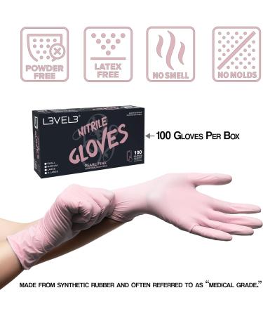 Professional Heavy Duty L3 Level 3 Nitrile Gloves - Latex Free - Large - Box of 100 Pink - Buy Online on SooperMarket.com
