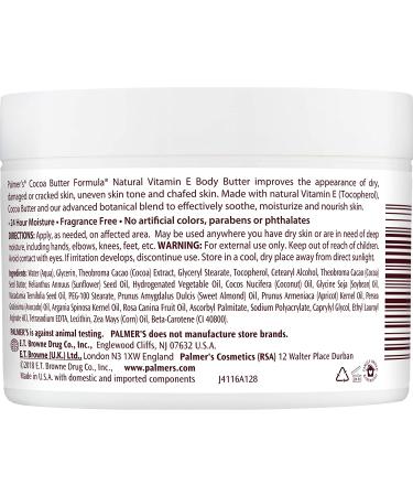 Palmer's Natural Vitamin E Body Butter 7.25 oz - Nourishing Moisturizer for Soft Skin - Buy Online on SooperMarket.com