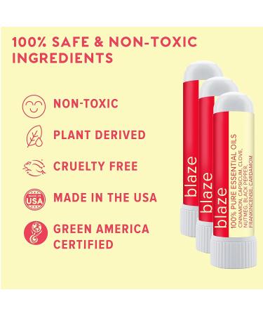 MOX Blaze Aromatherapy Nasal Inhaler - Calming & Relaxing Blend of Cinnamon, Nutmeg, Clove & Frankincense Essential Oils - 1 Pack - Buy Online on SooperMarket.com