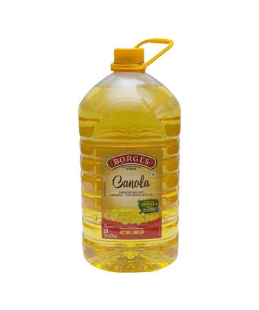 Borges Canola Oil -5L | Source of Omega 3 | 100% Non GMO | Suitable for Deep frying |Delicate flavour 5 l (Pack of 1) Canola Oil 5L