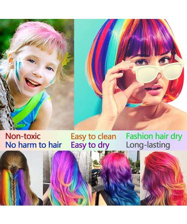 Kids Temporary Hair Color Dye Wax Set - 6 Vibrant Colors for Girls, Perfect Birthday Party & Holiday Gift for Ages 4-9 - Ideal for Cosplay, DIY Fun, Halloween & Christmas Celebrations - Buy Online on SooperMarket.com