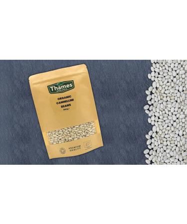 Organic Cannellini Beans 1kg - High Fibre High Protein No Additives No Preservatives Raw Vegan GMO-Free - Nutritious and Flavorful - Great for Soups Salads and Casseroles - Thames Organic - Buy Online on SooperMarket.com
