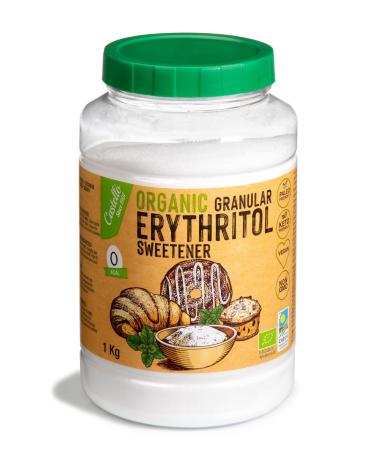 Castello since 1907 Erythritol Sweetener Organic Bio Eco | 10g 7g of sugar | Sugar Substitute - Keto and Paleo Friendly - 0 Glycemic - 0 Calories - 0 Net Carbs - Made by corn 100% Non-GMO - 1 kg