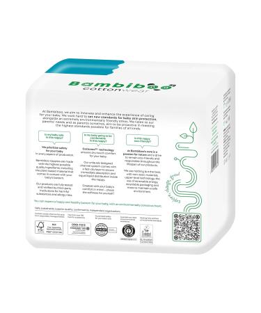 Bambobo Baby Diapers Size 2 Mini (3-8 kg) - Organic Cotton & Plant-Based 78 Pieces Ultra-Soft & Eco-Friendly - Buy Online on SooperMarket.com