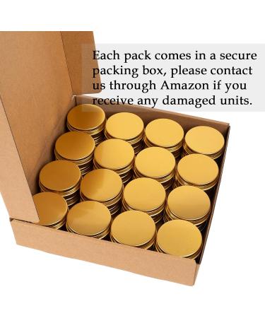 Buy 1 oz Screw Top Aluminum Tin Jar with Lid & Labels - Gold Pack of 32 | International Shipping Available - Buy Online on SooperMarket.com